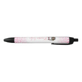 Cute roze luipaard zwarte inkt pen (Bodem)