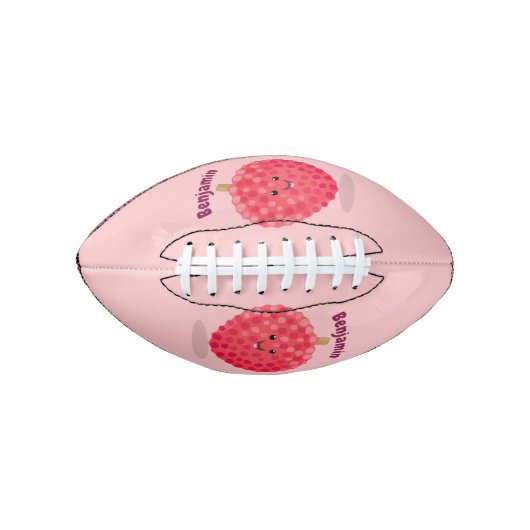 Cute roze lychee cartoon afbeelding american football (Voorkant)
