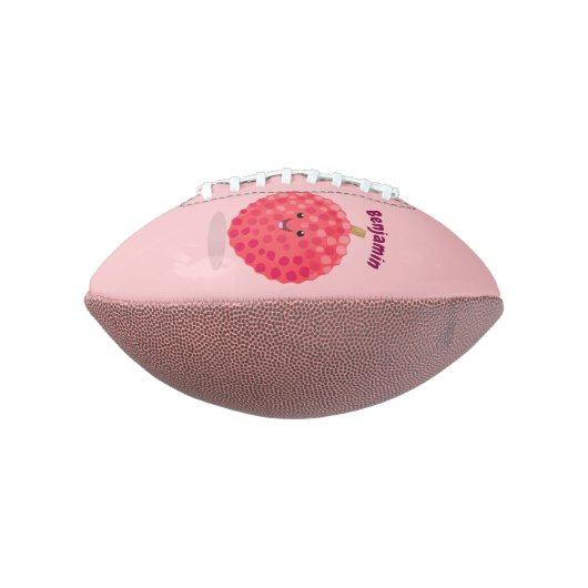 Cute roze lychee cartoon afbeelding american football (Gedraaid 90)
