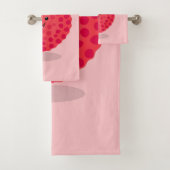 Cute roze lychee cartoon afbeelding bad handdoek (Insitu)