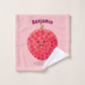 Cute roze lychee cartoon afbeelding bad handdoek (Wasdoekje)