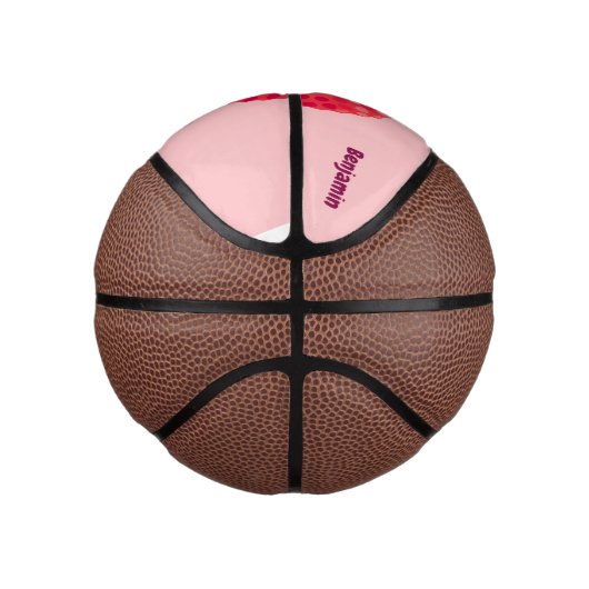 Cute roze lychee cartoon afbeelding basketbal (Rechts)