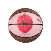 Cute roze lychee cartoon afbeelding basketbal (Voorkant)