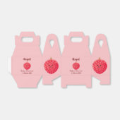 Cute roze lychee cartoon afbeelding bedankdoosjes (Uitgevouwen)