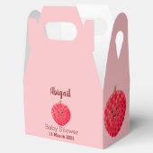 Cute roze lychee cartoon afbeelding bedankdoosjes (Geopend)