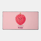 Cute roze lychee cartoon afbeelding bureaumat (Voorkant)