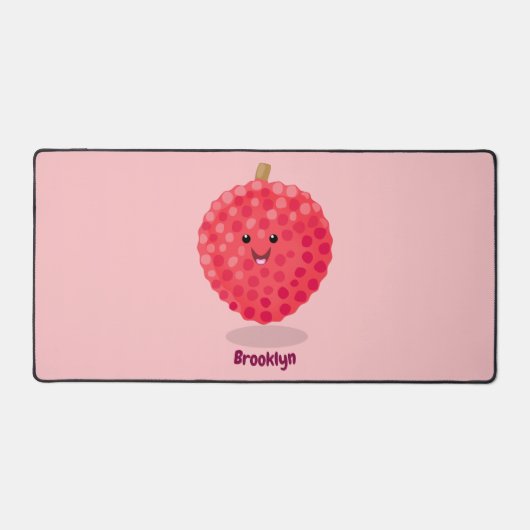 Cute roze lychee cartoon afbeelding bureaumat (Voorkant)