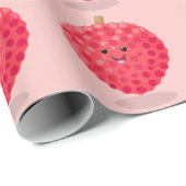 Cute roze lychee cartoon afbeelding cadeaupapier (Rol Hoek)