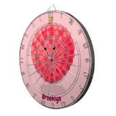 Cute roze lychee cartoon afbeelding dartbord (Voorkant Rechts)