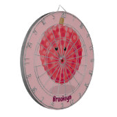 Cute roze lychee cartoon afbeelding dartbord (Voorkant Links)
