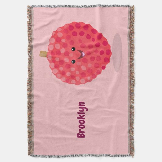 Cute roze lychee cartoon afbeelding deken (Voorkant Verticaal)
