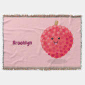 Cute roze lychee cartoon afbeelding deken (Voorkant)