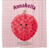Cute roze lychee cartoon afbeelding douchegordijn (Voorkant)
