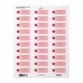 Cute roze lychee cartoon afbeelding etiket (Full Sheet)