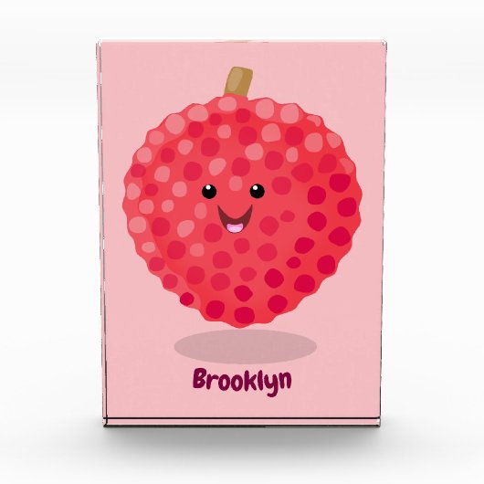 Cute roze lychee cartoon afbeelding fotoblokken (Voorkant)