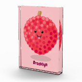 Cute roze lychee cartoon afbeelding fotoblokken (Rechts)