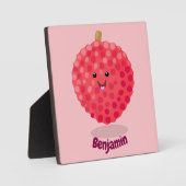 Cute roze lychee cartoon afbeelding fotoplaat (Voorkant)