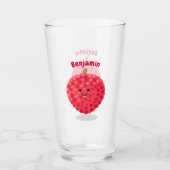 Cute roze lychee cartoon afbeelding glas (Voorkant)