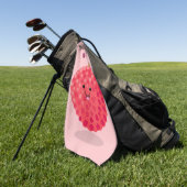 Cute roze lychee cartoon afbeelding golfhanddoek (Groen)