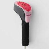 Cute roze lychee cartoon afbeelding golfheadcover (Schuin)