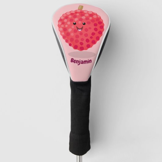 Cute roze lychee cartoon afbeelding golfheadcover (Voorkant)
