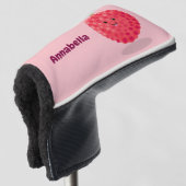 Cute roze lychee cartoon afbeelding golfheadcover (3/4 voorkant)