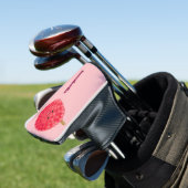 Cute roze lychee cartoon afbeelding golfheadcover (Insitu)