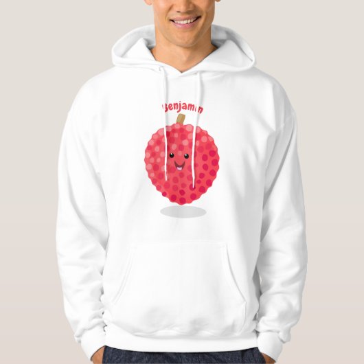 Cute roze lychee cartoon afbeelding hoodie (Voorkant)
