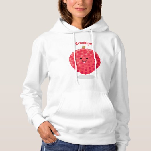 Cute roze lychee cartoon afbeelding hoodie (Voorkant)