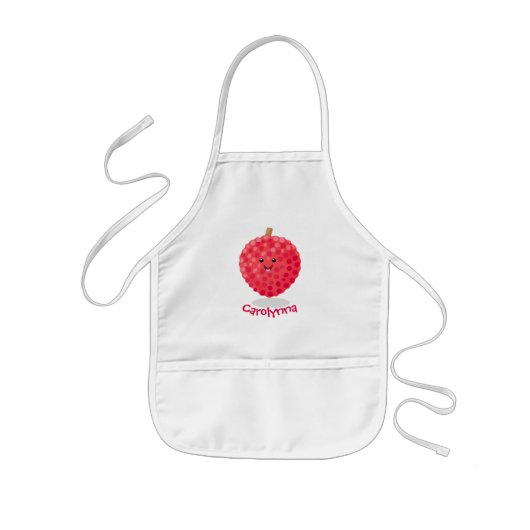 Cute roze lychee cartoon afbeelding kinder schort (Voorkant)