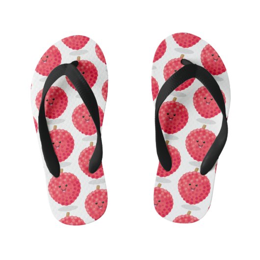 Cute roze lychee cartoon afbeelding kinder teenslippers (Voetbed)