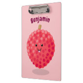 Cute roze lychee cartoon afbeelding klembord (Links)
