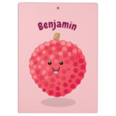 Cute roze lychee cartoon afbeelding klembord (Achterkant)