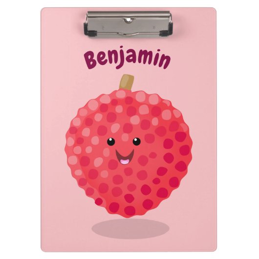 Cute roze lychee cartoon afbeelding klembord (Voorkant)