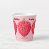 Cute roze lychee cartoon afbeelding latte mok (Voorkant)