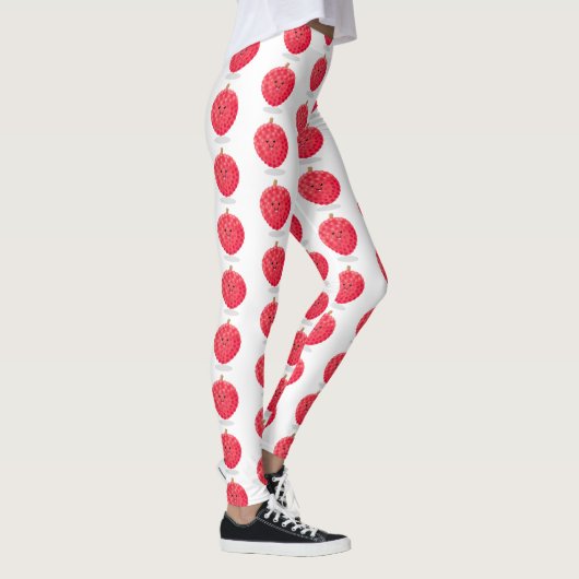 Cute roze lychee cartoon afbeelding leggings (Rechts)