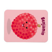 Cute roze lychee cartoon afbeelding magneet (Horizontaal)