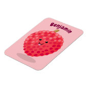 Cute roze lychee cartoon afbeelding magneet (Linkerzijde)