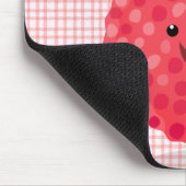 Cute roze lychee cartoon afbeelding muismat (Hoek)