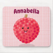 Cute roze lychee cartoon afbeelding muismat (Voorkant)