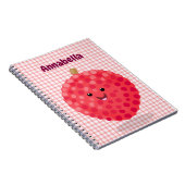 Cute roze lychee cartoon afbeelding notitieboek (Rechterzijde)