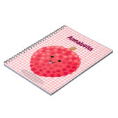 Cute roze lychee cartoon afbeelding notitieboek (Linkerzijde)