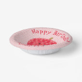 Cute roze lychee cartoon afbeelding papieren kommen (Gebogen)