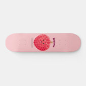 Cute roze lychee cartoon afbeelding persoonlijk skateboard (Horizontaal)