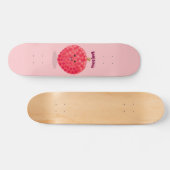 Cute roze lychee cartoon afbeelding persoonlijk skateboard (Horizontaal)
