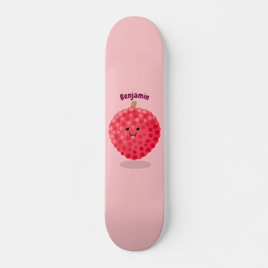 Cute roze lychee cartoon afbeelding persoonlijk skateboard (Voorkant)