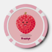 Cute roze lychee cartoon afbeelding poker chips (Achterkant)