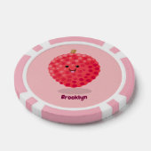 Cute roze lychee cartoon afbeelding poker chips (Enkel)
