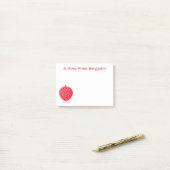 Cute roze lychee cartoon afbeelding post-it® notes (Op bureau)