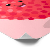 Cute roze lychee cartoon afbeelding poster (Hoek)